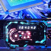 Desktop RGB clock, self-made RGB ornaments, e-sports room ornaments, light pollution clock 1