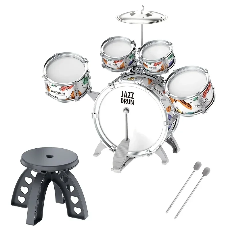 Children's Home Edition Jazz Toy Set Drum Set Newly Upgraded Rock Drum Suitable for Cultivating A Rock Music Heart in Children