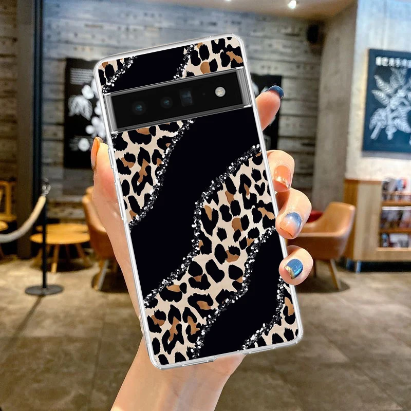 Leopard Print Soft TPU Clear Phone Case Cover