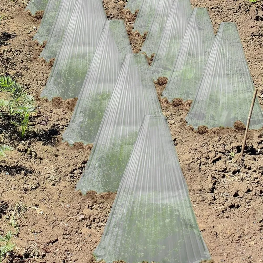 10PCS Reusable Plant Bell Cover Protect Plants From Birds Frost Snails Damage Garden Square Plastic Cover Clear Garden Supplies