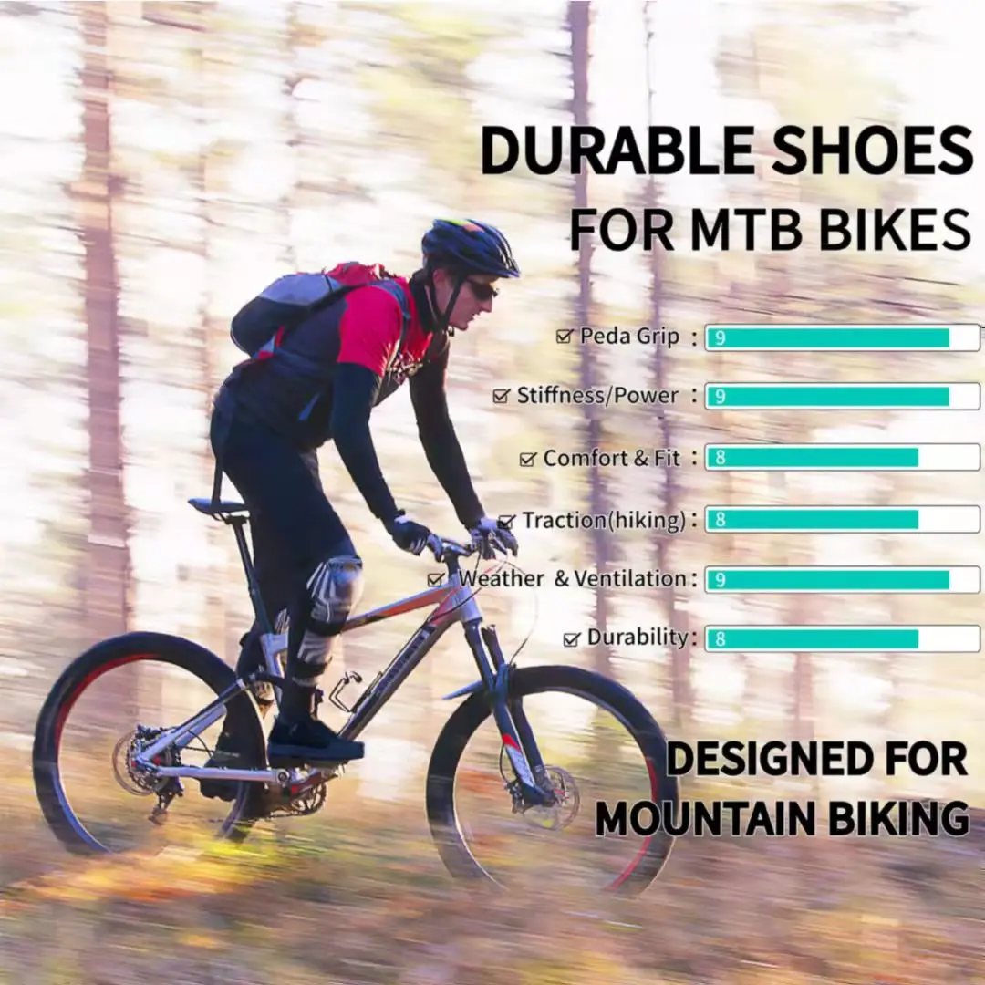 Mens Mountain Bike Shoes for Flat Pedals , Use: Cross-Country D/H, Enduro,Mountain Biking,Mtb,Commute,Non-Slip, Strong Grip