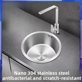 ห้องครัวสแตนเลสอ่างล้างจานอ่างล้างจานเดี่ยวคู่มือผักอ่างล้างหน้า NANO SINK Undercounter อ่างล้างหน้าล้างจาน 1