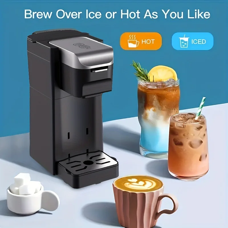 2-in-1 Single-cup Coffee Maker for K-cup Pods and Ground Coffee Brewing Capacity 5 to 12 oz Mini K-cup Coffee Maker 4