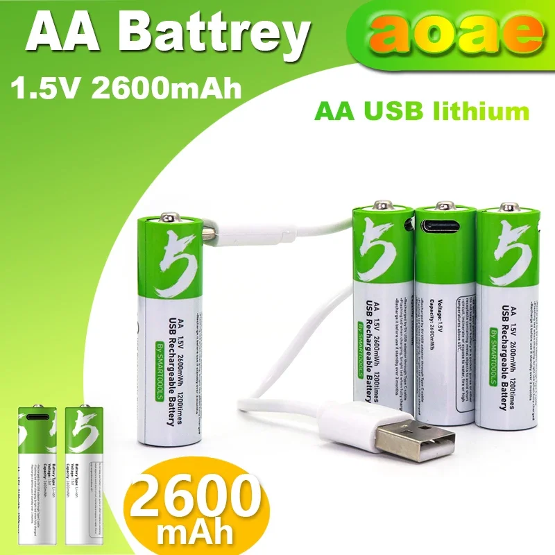 

Battery aa 1.5V rechargeable battery aa supports direct charging of C-line Pilas aa USB rechargeable battery aa li-ium batteries