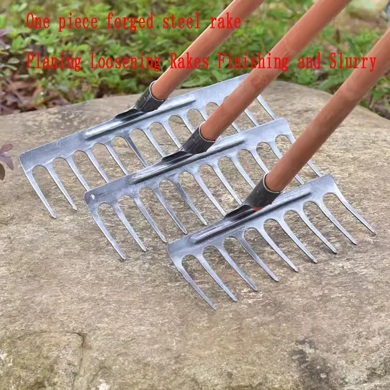 Manganese steel integrated rake grass loose soil farm tools weeding nail Garden Hand Rake