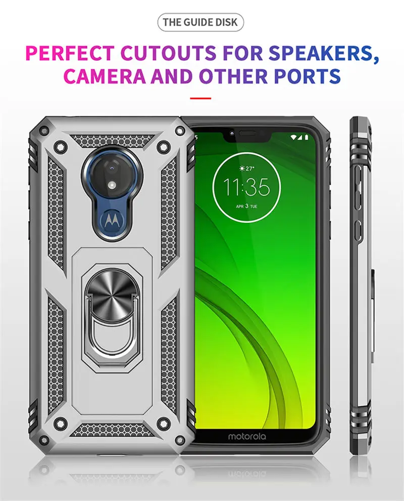 Durable Armor Magnetic Ring Stand Holder Case