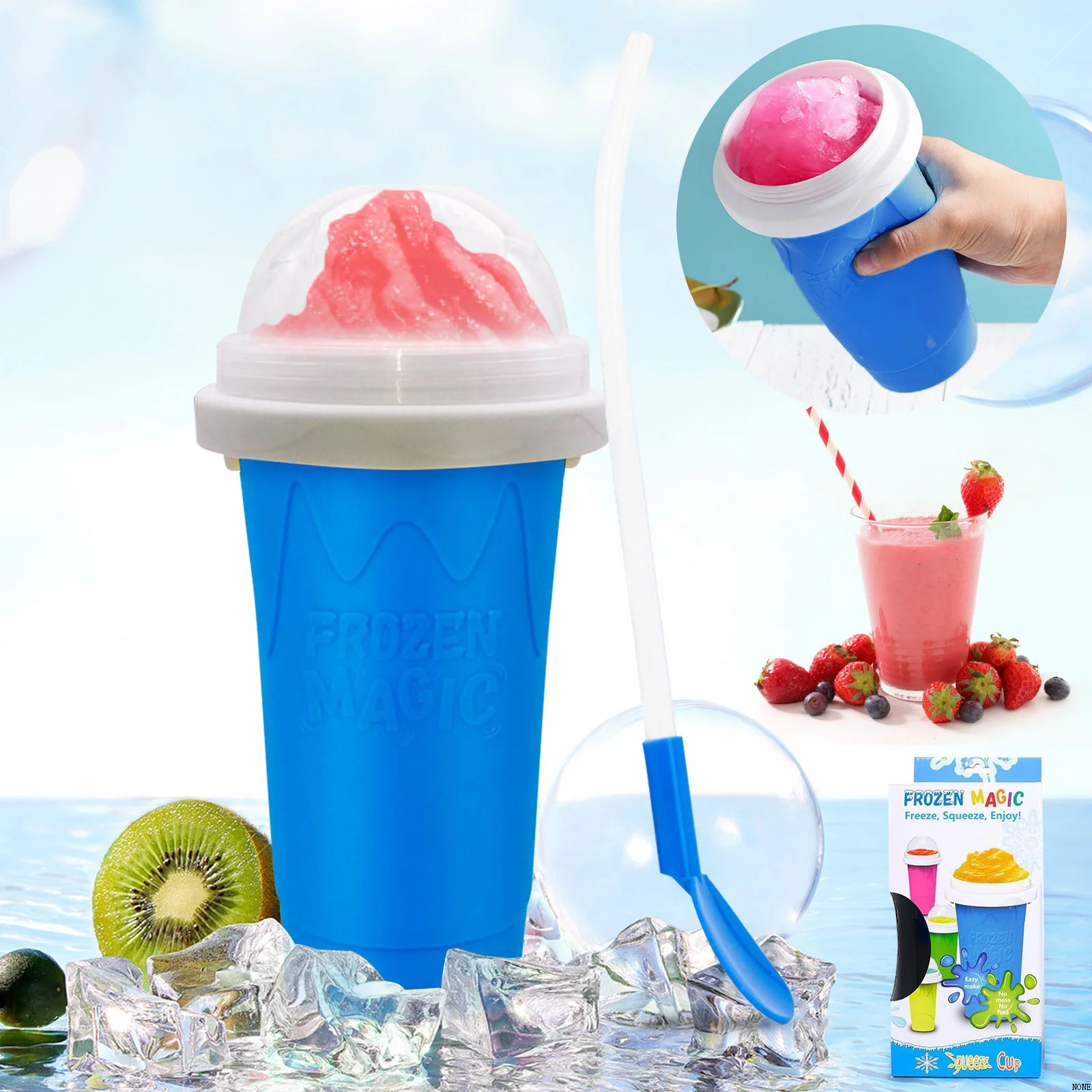 SmoothiesCupIceCreamMakerQuickFrozensiliconeSqueezeCupDIY
