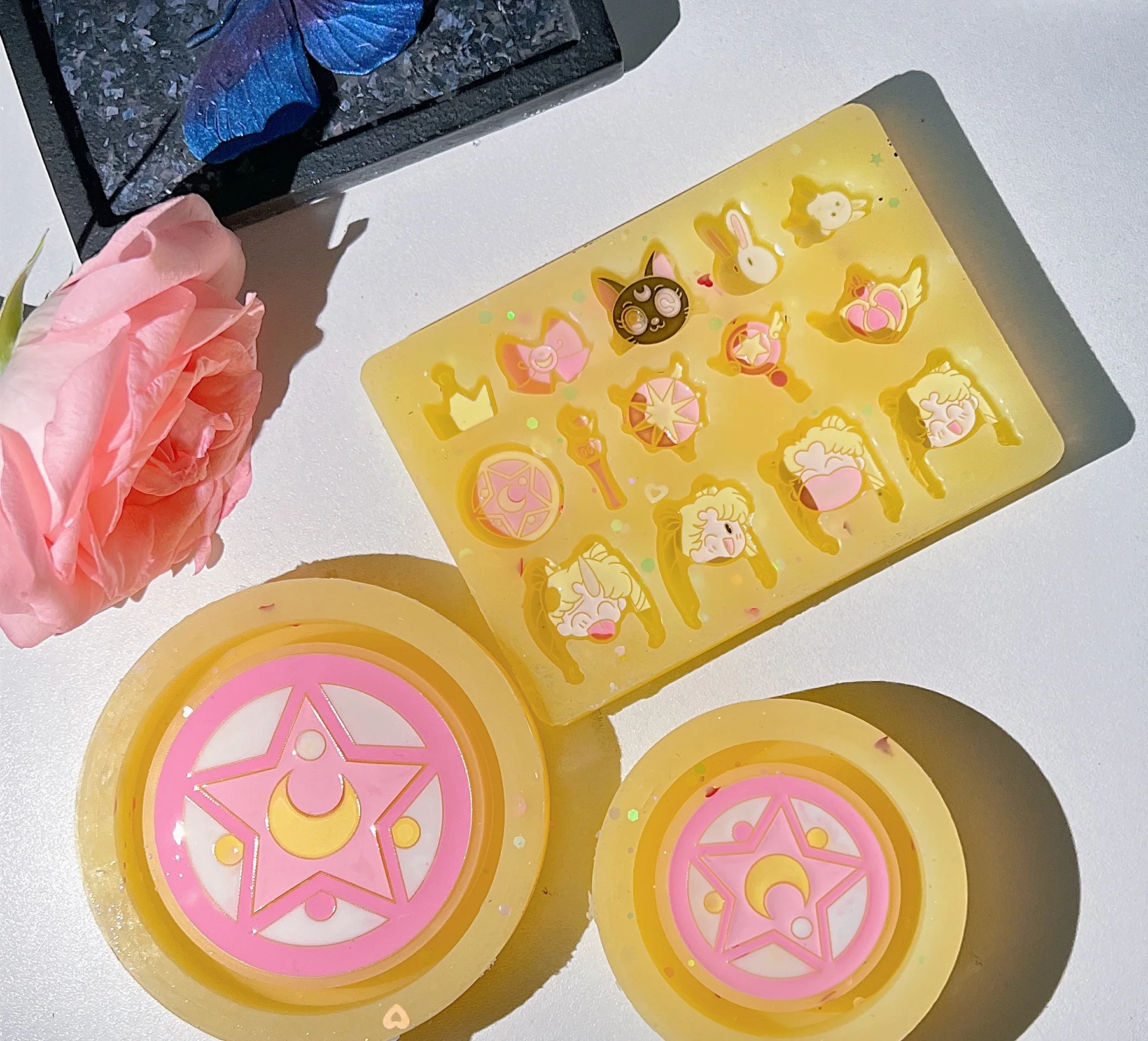 Wsy-328 Cartoon Quicksand Mold Star Resin Shaker Mold Stampo In Silicone Stampo Per Replica Fatto A Mano