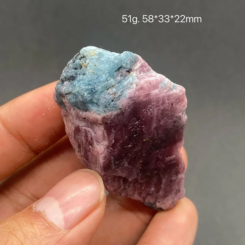 100% Rare Natural Ruby and  Aquamarine  Mineral Specimens Stones and Crystals Healing Crystal from Myanmar