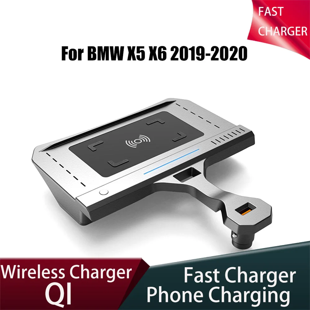 急速充電車用ワイヤレス充電器電子電話アクセサリー15w-usbマウントbmw-x5g05x6g062019-2020用