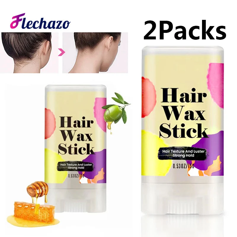 Hair Wax Stick To Lay Down Edges Hair Pomade Stick Slick Smooth Wax For Wigs Baby Hairs Fizzes Control 2Pcs