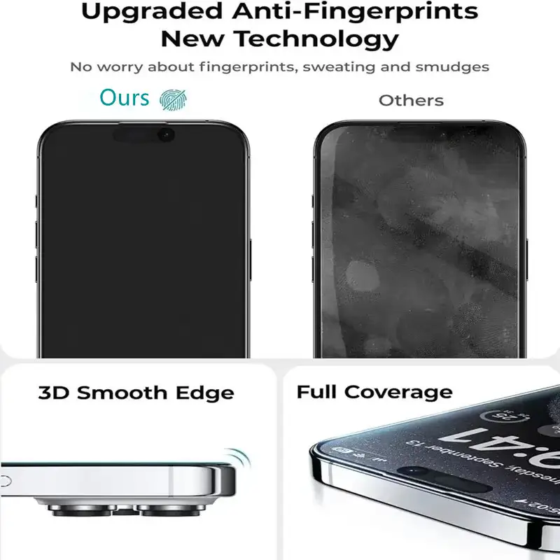 3Pcs Oleophobic Coating Dust Free Installation Screen Protector for IPhone 13 14 11 12 15 16 Pro Max 15 Plus XR 17 Matte Glass - Image 3