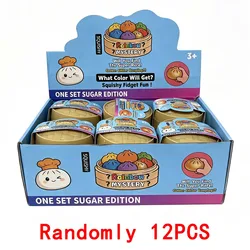 Dumpling Squishies Cute Colorful Bun Toy - Slow Rising Stress Relief Fidget Toy (Randomly 12PCS)