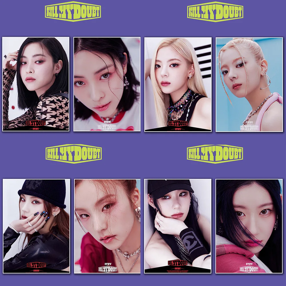 

2PCS NEW KPOP ITZY Album KILL MY DOUBT Poster Sticky Poster Whitepaper Sticker Room Bar Cafe Wall Decoration Fan Collection Gift