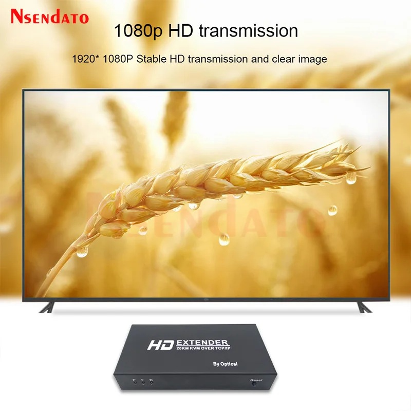 1080P HDMI USB KVM Extender 20km over SC Fiber Optic Cable HDMI Video Transmitter Receiver With HDMI Loop out For PS5 DVD PC TV