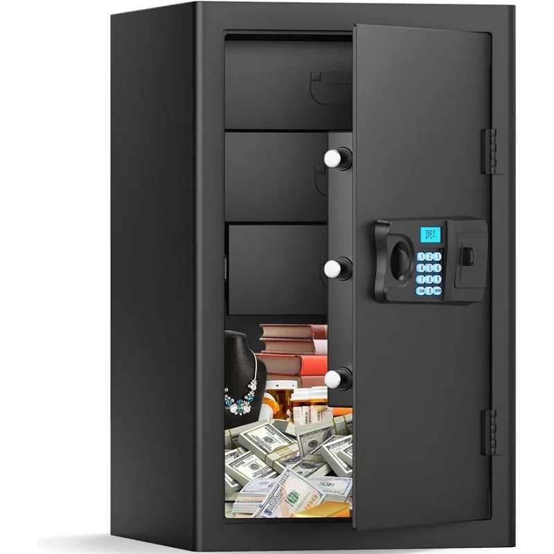 

4.0 Cuft Large Document Safe Box Fireproof Waterproof,Heavy Duty Fireproof Safe with Digital Keypad and Spare Keys