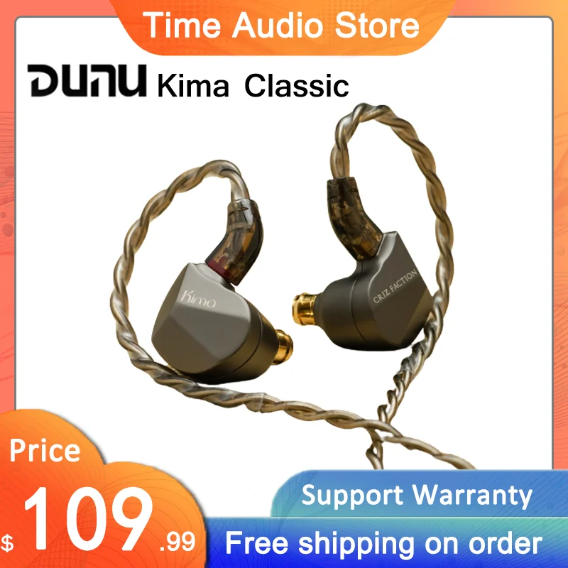 

Классические наушники DUNU Kima с динамическим драйвером IEMs, наушники-вкладыши, однокристальный медный посеребренный кабель, 2 контакта, 3,5 мм, S12 Pro