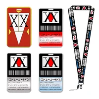 Japanese Style Hunter License ID Card Holders Lanyards Girls Door Card Case Hanging Rope Badge Holder Neck Strap Card Small Gift 1