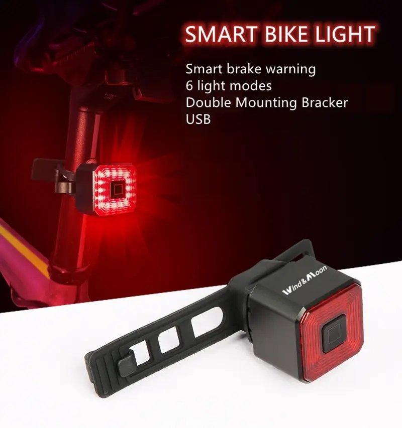 Description Picture 4 of itemSmart Bicycle Rear Light Auto Start Stop Brake Sensing Induction Waterproof USB Charging Cycling Tail Taillight LED Bike Light