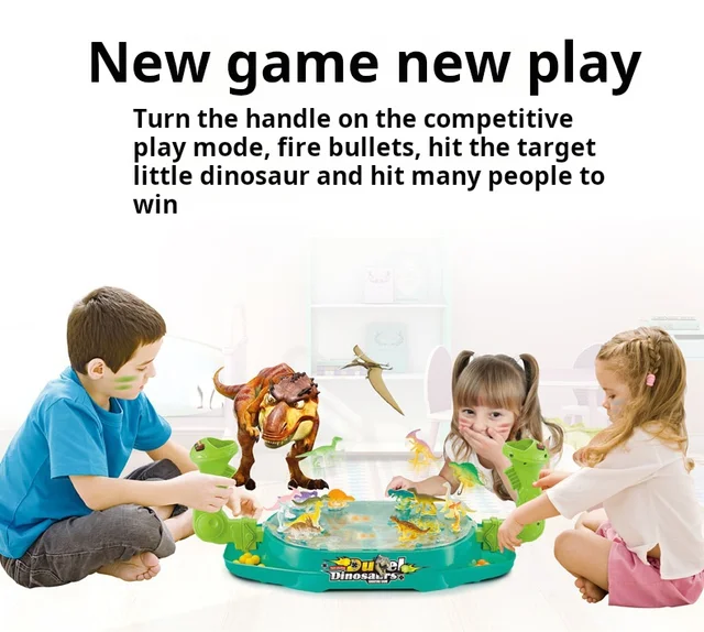 Children's Two-Player Battle Catapult Dinosaur Board Game Pinball Catapult Toy Parent-Child Interactive Educational Toy 6