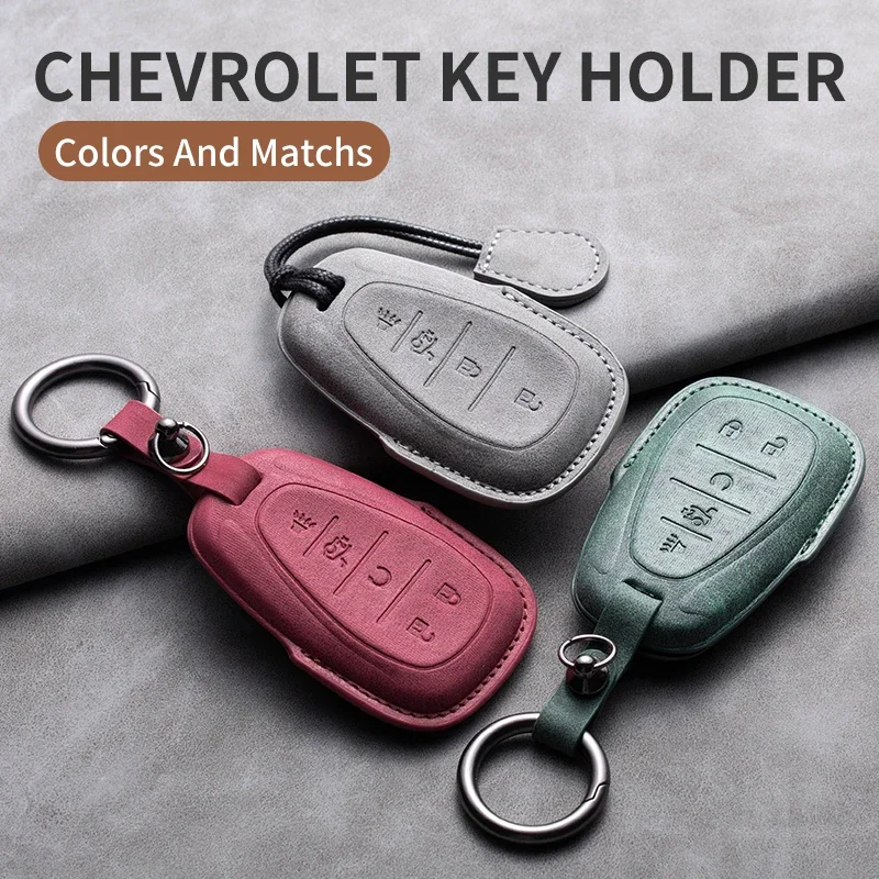 

Leather Car Key Case Cover Protective Shell For Chevrolet Chevy Malibu Camaro Cruze Traverse Spark Equinox Sonic Volt Keychain