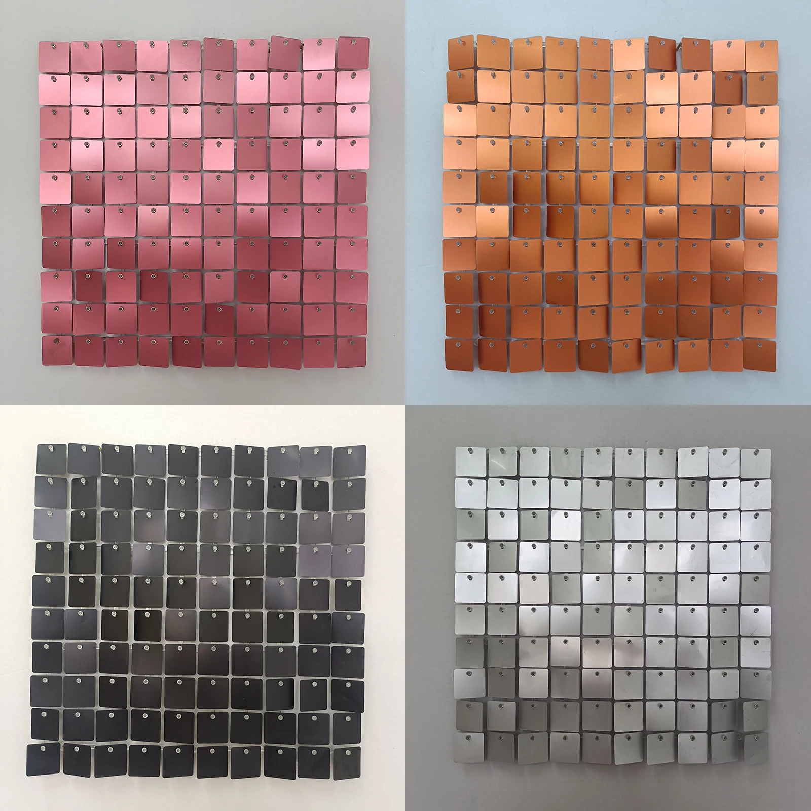 แผ่นผนังสีเงินด้านแบบมีประกาย 6-30 ชิ้น ขนาด 150x180 ซม. ฉากหลังประกายแบบสี่เหลี่ยมจัตุรัสสำหรับตกแต่งงานแต่งงาน งานวันเกิด 1