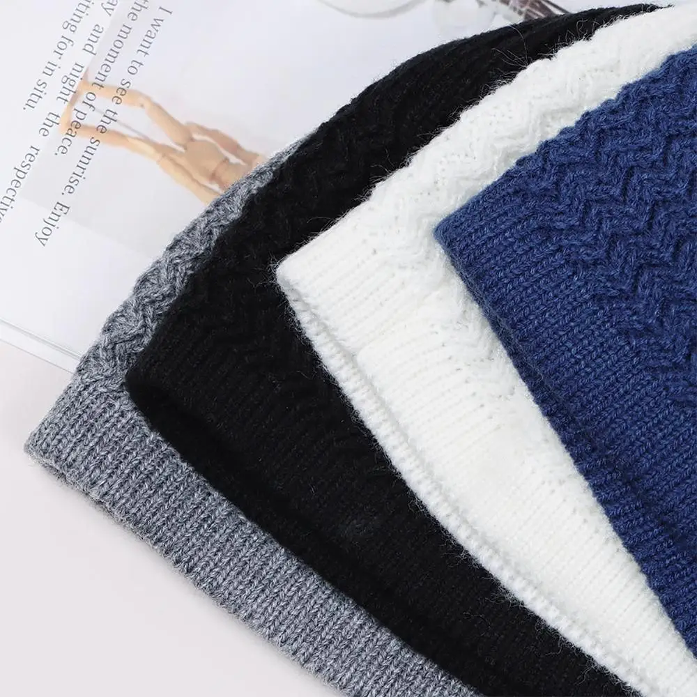 Simple Wool Muslim Cap 10colors Winter Warm Mosque Hats Beanies Cap Male Female
