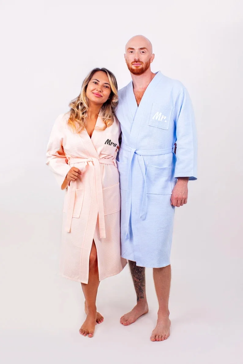 Couples Luxury Plaid Robe Long Bathrobes Men Women Cotton Three-layer Gauze  Soft Dressing Gown Breathable Kimono Bath Robe - Towel/towel Set -  AliExpress