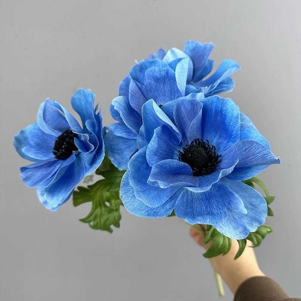 3D-Druck Künstliche Anemonen Silberne Lotusblüten-Zweige Dekorative Kunstblumen für Zuhause Hochzeitsdekoration Floristik – Detail 7