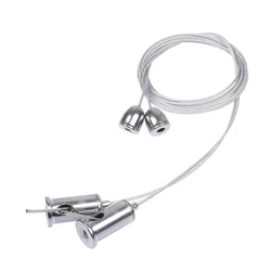 Premium Steel Cable Set for Office Lighting Installations (2 Wires, 1m Length) (One Size)