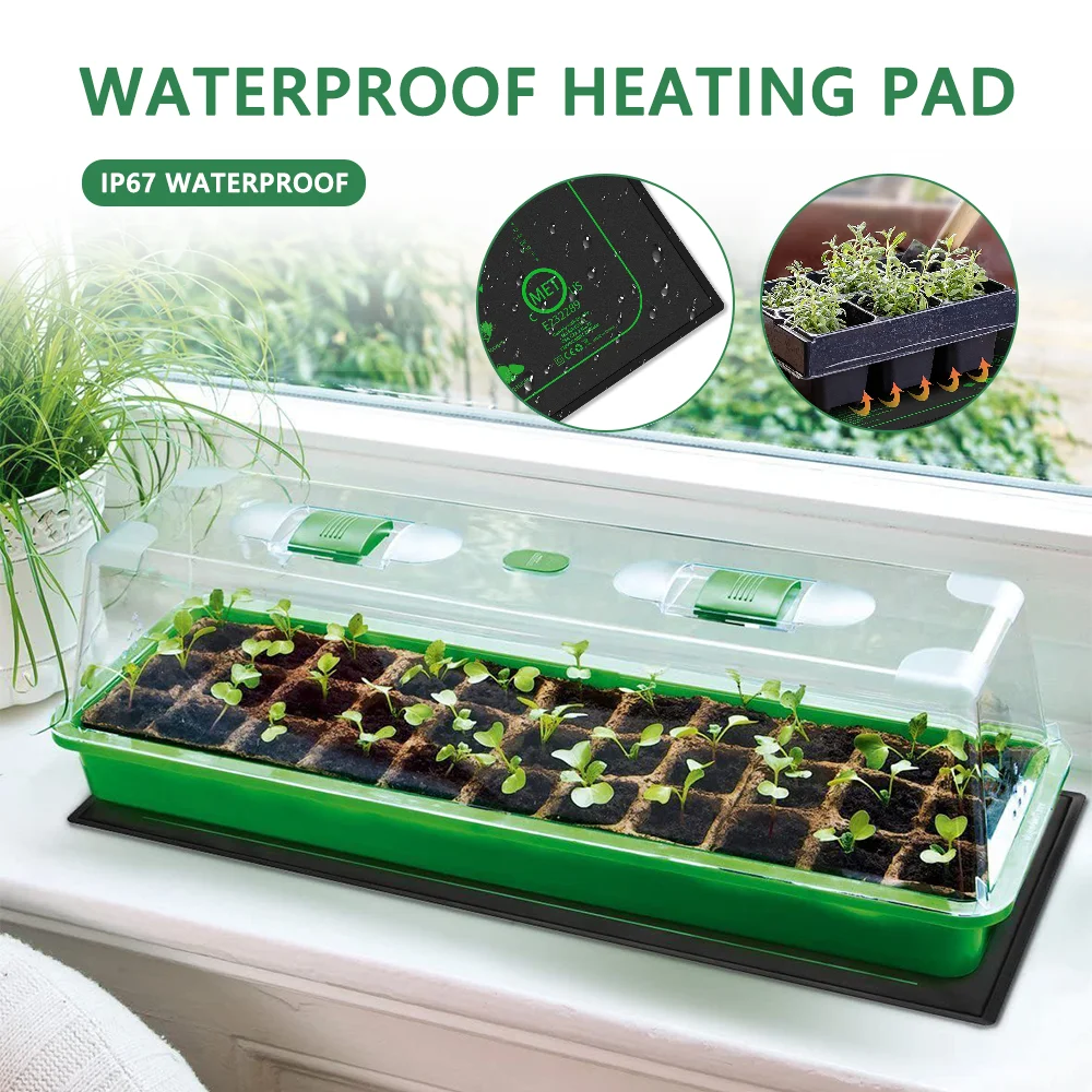 

220V 24x52CM Waterproof Seedling Plant Heating Mat Plant Seed Germination Propagation Clone Warm Pad Greenhouse Garden