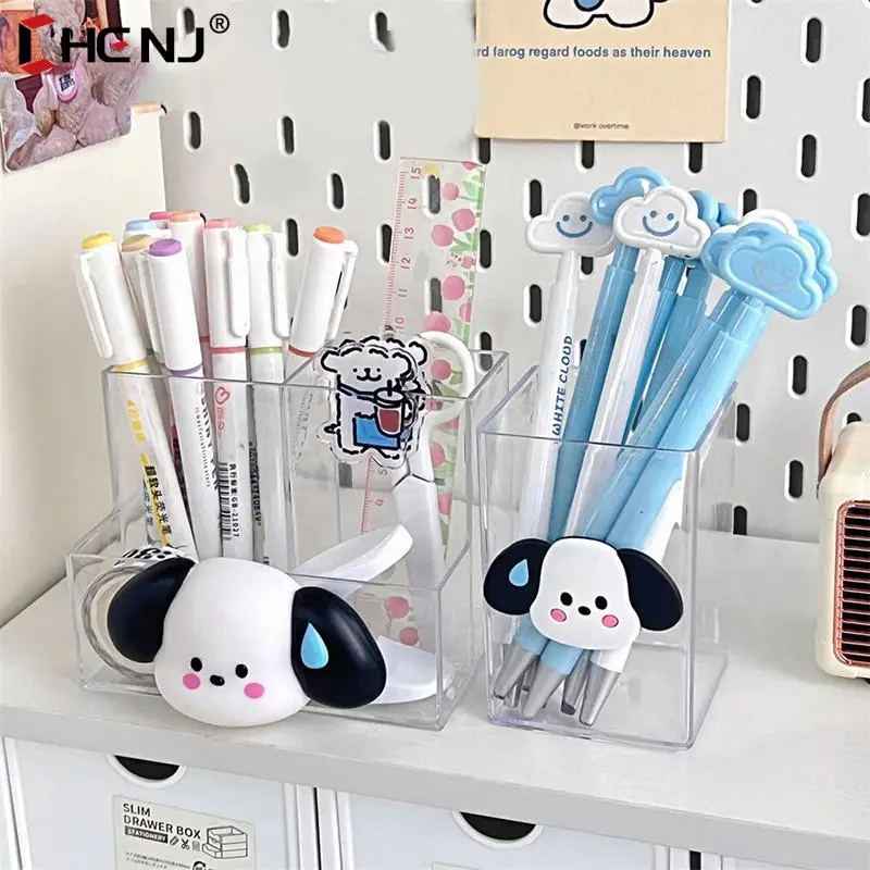 

Desk Cosmetic Storage Pen Container Large Capacity Make Up Organizer Plastic Transparent Makeup Brushes Storage Case