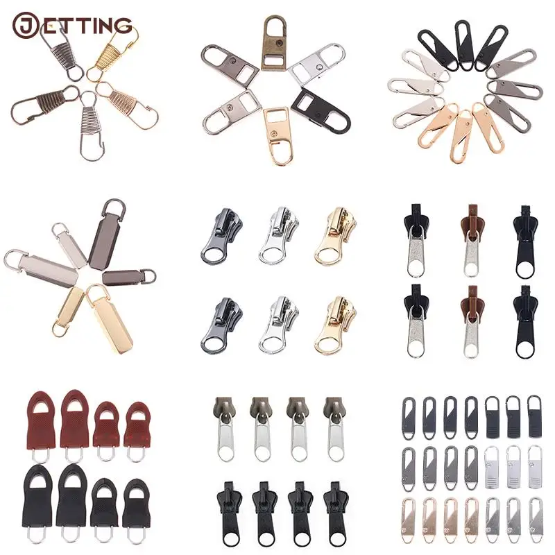 

4-10Pcs Metal Zipper Repair Kits Zippers Lightning Zippers Puller For Zipper Slider DIY Sewing Craft Sewing Fashion Metal Zips