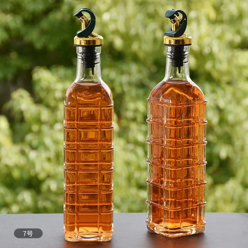 Bottiglia Olio In Vetro Trasparente Con Manico - 900ml, Perfetta Per