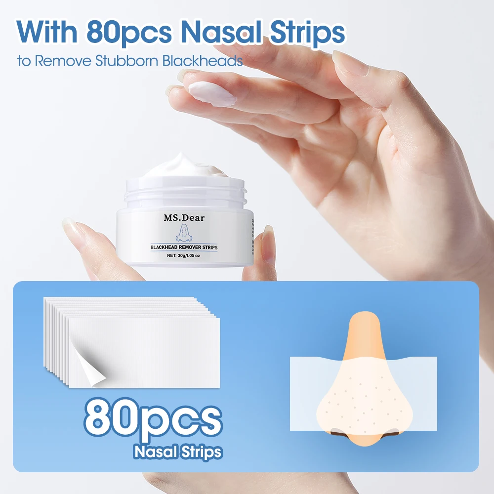Nose Blackhead Remover Cream and Paper Strip Pore Cleanser