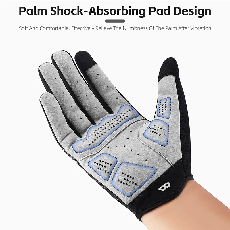 Cycling Gloves WEST BIKING Full Finger Touch Screen Men Women MTB Spider Pattern Anti-Slip Spring Autumn Bicycle