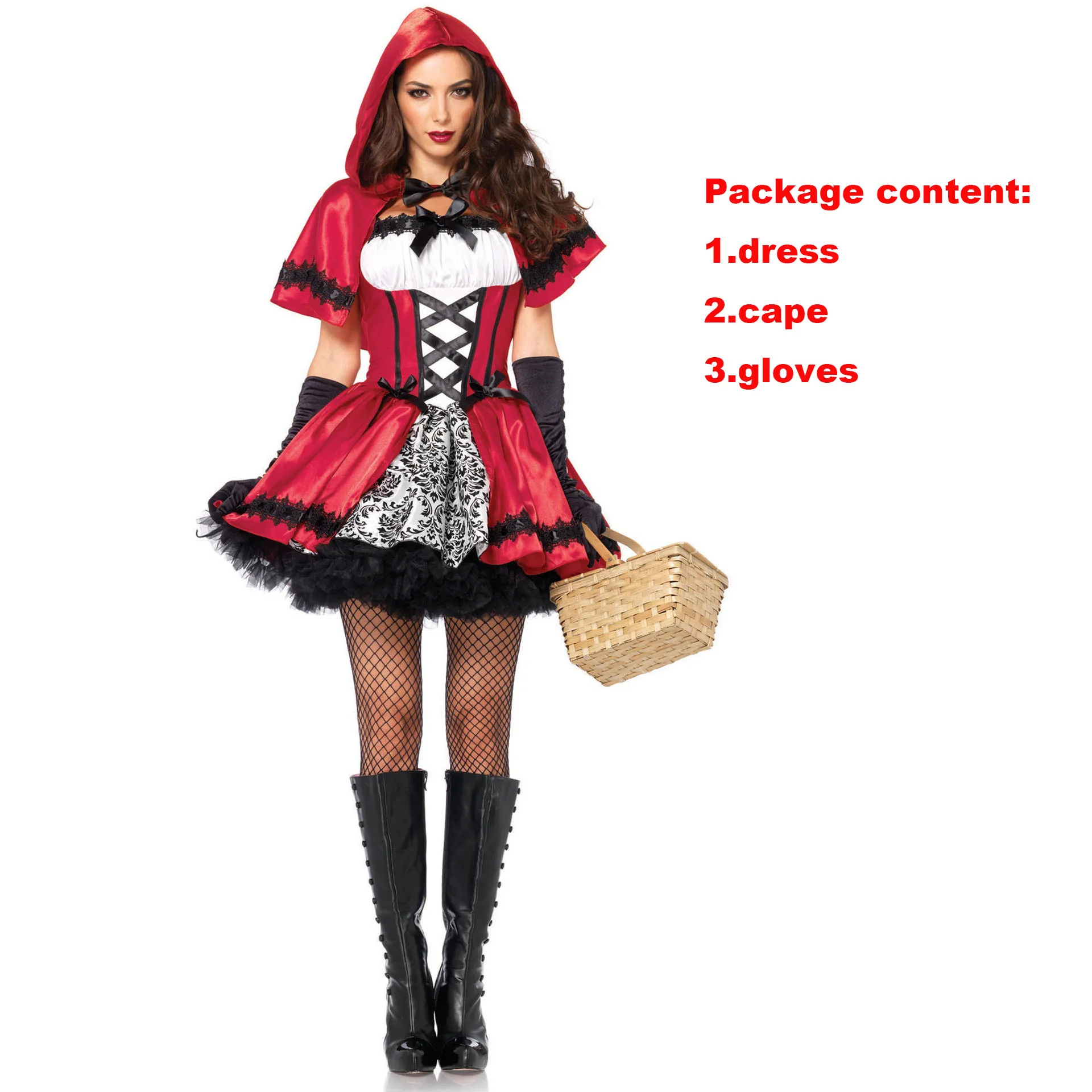 S-3XL Sexy  Adult Little Red Riding Hood Halloween Costume Masquerade Personalized Cosplay Uniform Stage Performance Costume