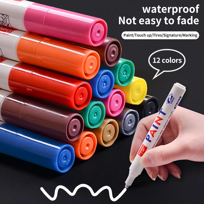 1Pcs Set White Paint Pens Markers Never Fade Quick Dry and Permanent, Oil-Based Waterproof for Rocks Painting Fabric Plastic dog harness waterproof fabric buckles quick fastening tape handle molle system training outdoors dog vest