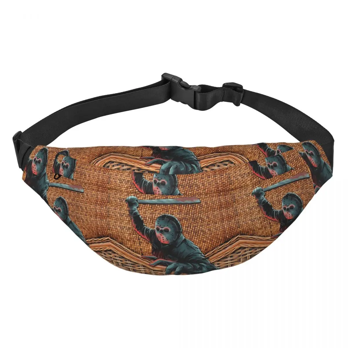 

Halloween Horror Movie Character Fanny Pack Women Men Cool Sling Crossbody Waist Bag for Running Phone Money Pouch