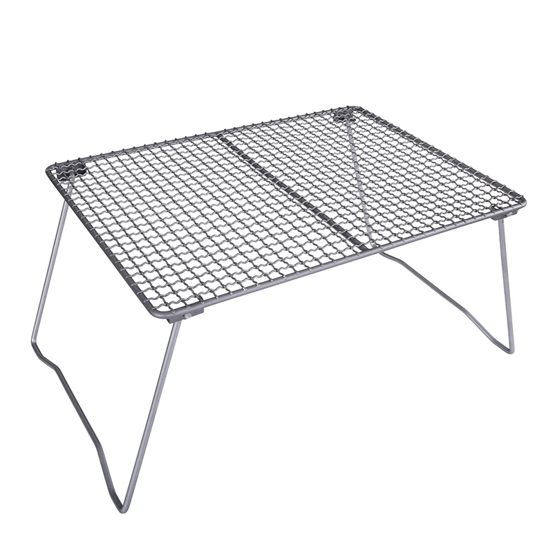 

Boundless Voyage Titanium BBQ Grill Net Folding Legs Outdoor Camping Beach Picnic Cookware Meat Food Charcoal Barbecue