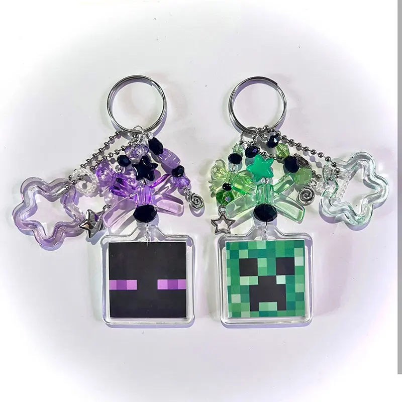Handmade geometric keychain y2k star