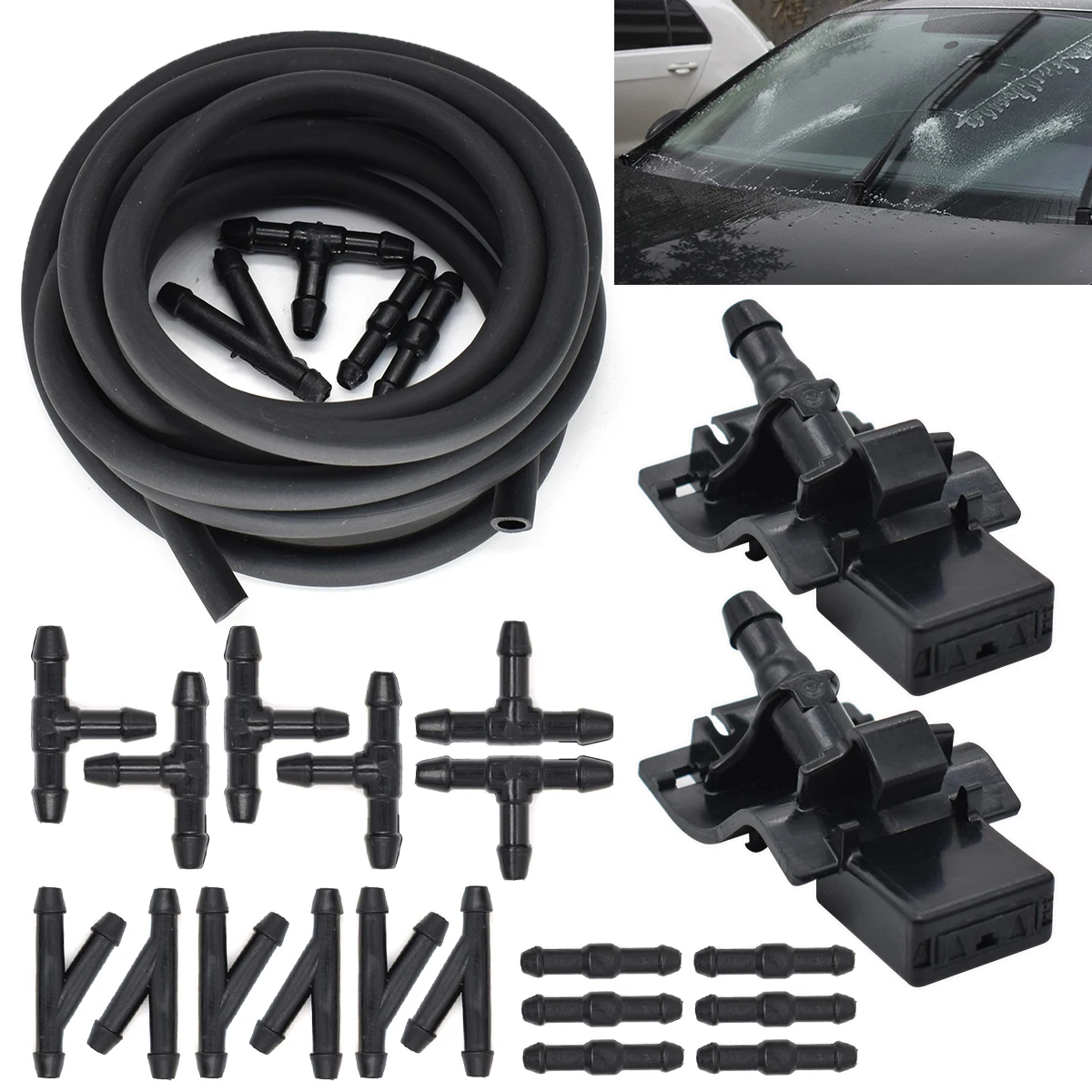 2x Front Windshield Wiper Washer Spray Jet Nozzle For Toyota Corolla