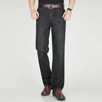 Black Summer Jeans 117CM Extra Long Tall Men Straight Thin Stretched High Waisted Male Denim Trousers Plus Size 42 44 Large Pant 2