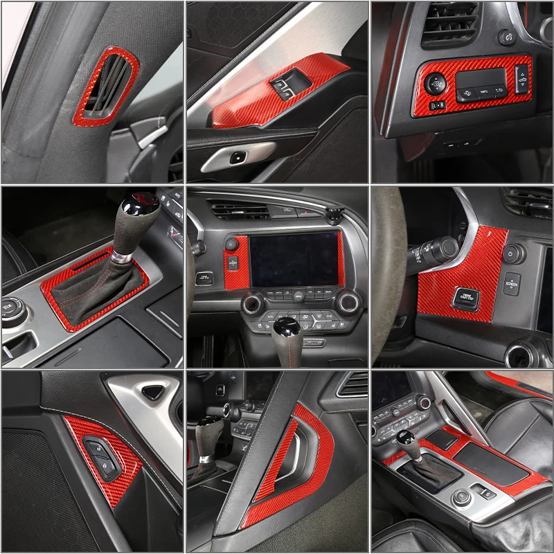 

Handrest Panel Covers For Chevrolet Corvette C7 2014-2019 Car Styling Carbon Fiber Gearshift Panel Interior Auto Accessories