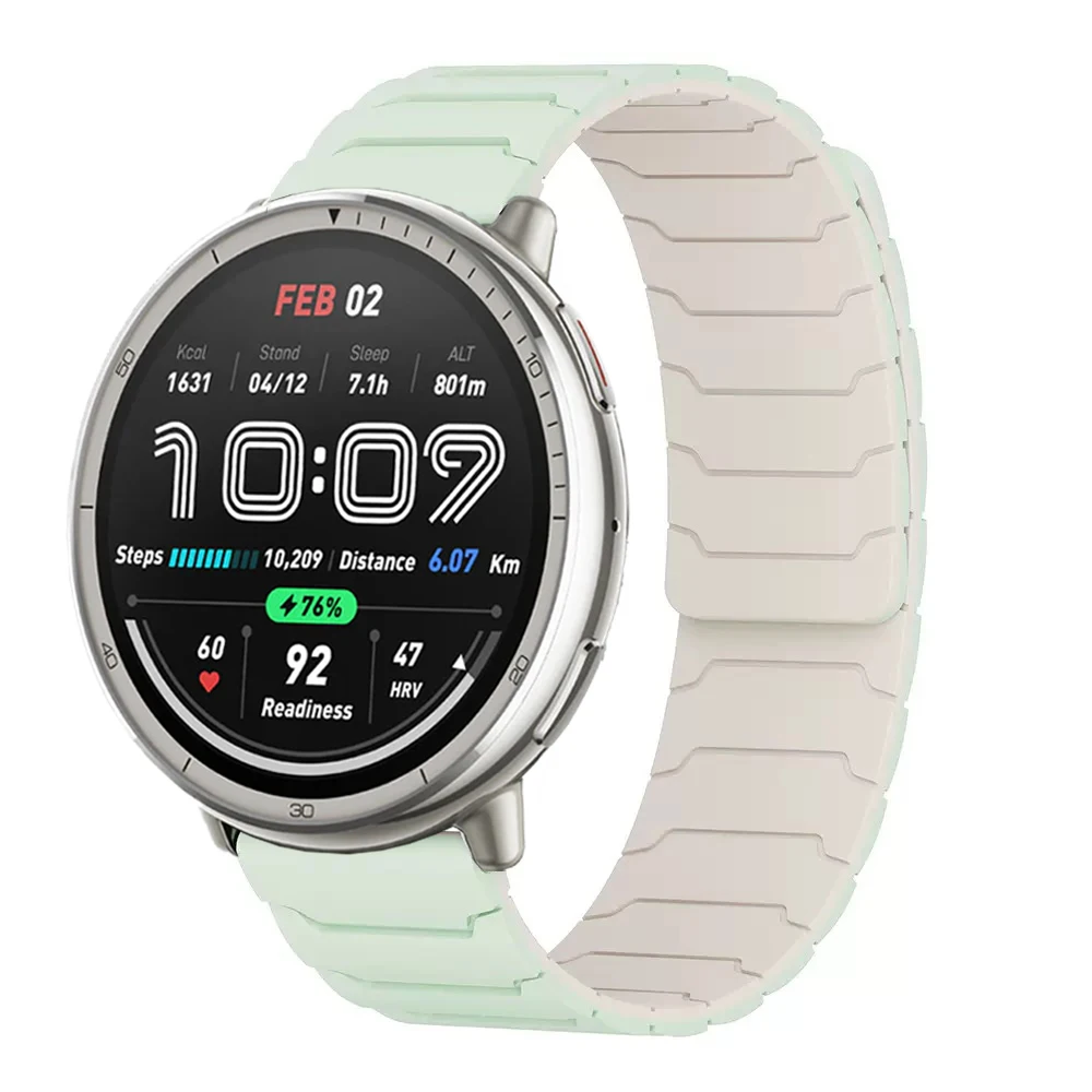 Magnetic Loop Silicone Watch Strap - Adjustable 20-22mm Band, Versatile Design