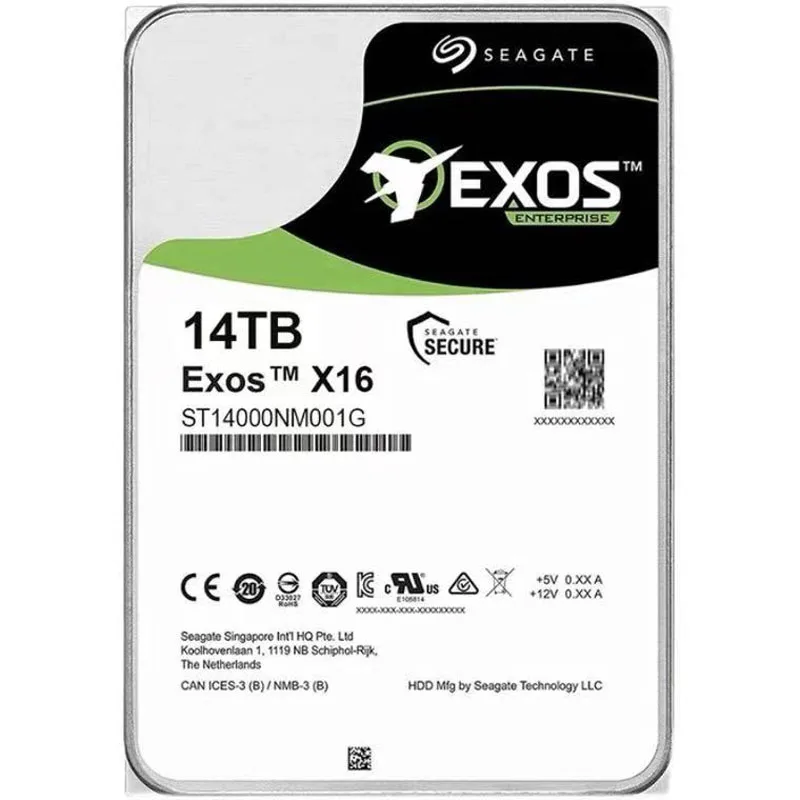Seagate 14TB HDD Exos X16 ST14000NM001G 14T SATA 6Gb/s 7200RPM 256MB Cache 3.5Inch Enterprise Server PC Hard Disk Drive
