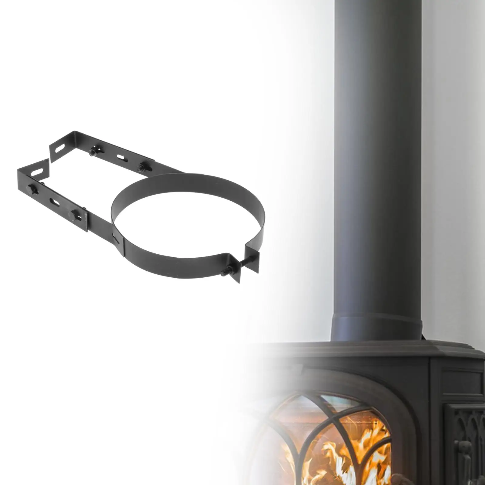 Chimney Pipe Bracket, Chimney Liner Clamp, Sturdy Adjustable Hanging Fixing