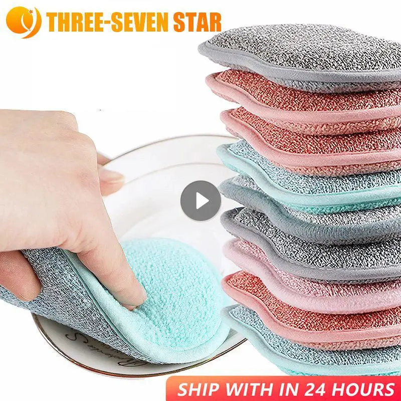 

5Pcs Kitchen Cleaning Sponge Double Sided Sponge Scrubber Sponges For Dishwashing Scouring Pad Dish Cloth Kitchen Cleaning Tools