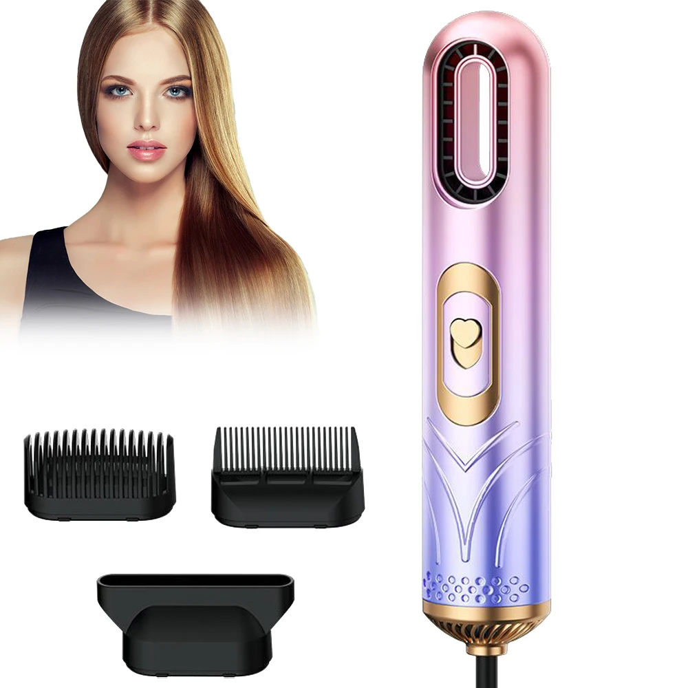 Lofamy 3 In 1 Mini Hot Air Brush Hair Dryer Automatic Curling Iron Hair