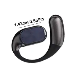 Noise - Cancelling Wireless Earbuds with Earhooks and Waterproof Double - Fold Case (Black)